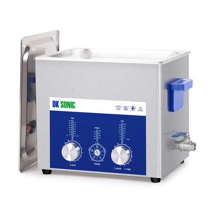 DK SONIC Nettoyeur ultrasonique 10L 240W, Nettoyeur ultrasonique pour carburateurs avec contrôle encodé ajustable et cinq modes pour le nettoyage des pièces, circuits imprimés et moteurs.