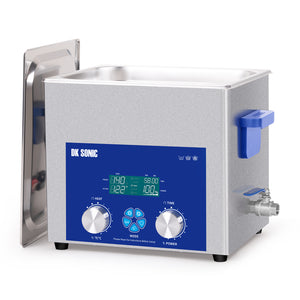 DK SONIC Nettoyeur à Ultrasons 10L,240W Nettoyeur à Ultrasons Commercial avec Minuterie Mécanique Intelligente, Chauffage et Panier, Fonctions Multiples pour Carburateurs, Moteurs de Moto, Chaînes