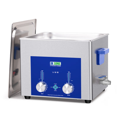 DK SONIC Nettoyeur à Ultrasons 15L, Nettoyeur à Ultrasons Commercial 360W Avec Minuterie Codée, Chauffage Et Panier, Fonctions Multiples Pour Carburateurs, Moteurs De Moto, Carburateurs
