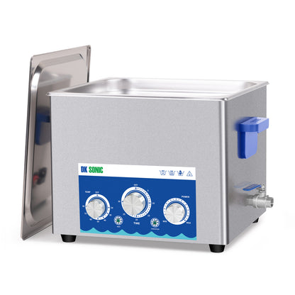 DK SONIC Nettoyeur ultrasonique industriel 15L 360W,Nettoyeur ultrasonique pour carburateurs avec fonction d'ajustement de la puissance, minuterie et chauffage pour le nettoyage de pièces, circuits imprimés, chaînes (panier inclus).