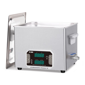 DK SONIC Nettoyeur à Ultrasons 15L, 360W Nettoyeur Sonique Robuste Avec Minuterie, Chauffage Et Commande Tactile, Multi-Applications Pour Moteurs De Moto, Carburateurs, Chaînes (Panier Inclus)