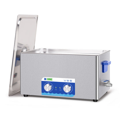 DK SONIC Nettoyeur à Ultrasons, Nettoyeur à Ultrasons 480W 22L Avec Chauffage Et Minuterie Mécanique Pour Le Nettoyage Du Pistolet, Du Moteur, Des Carburateurs, Des Chaînes (Panier Inclus)