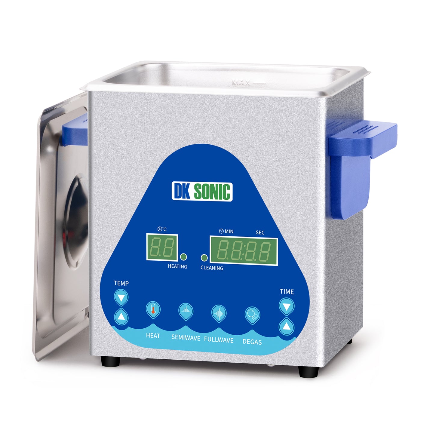 DK SONIC Nettoyeur Industriel à Ultrasons 2L,60W Nettoyeur Commercial à Ultrasons avec Minuterie Codée, Chauffage et Panier, Polyvalent pour Bijoux, Lunettes, Chaînes, Montres
