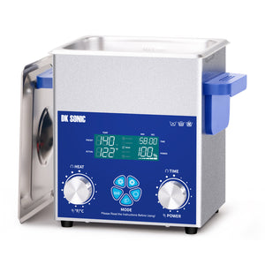 DK SONIC Nettoyeur ultrasonique 2L 60W, Nettoyeur ultrasonique pour bijoux avec minuterie mécanique intelligente, chauffage et fonction d'ajustement de la puissance pour le nettoyage des lunettes, colliers et montres.