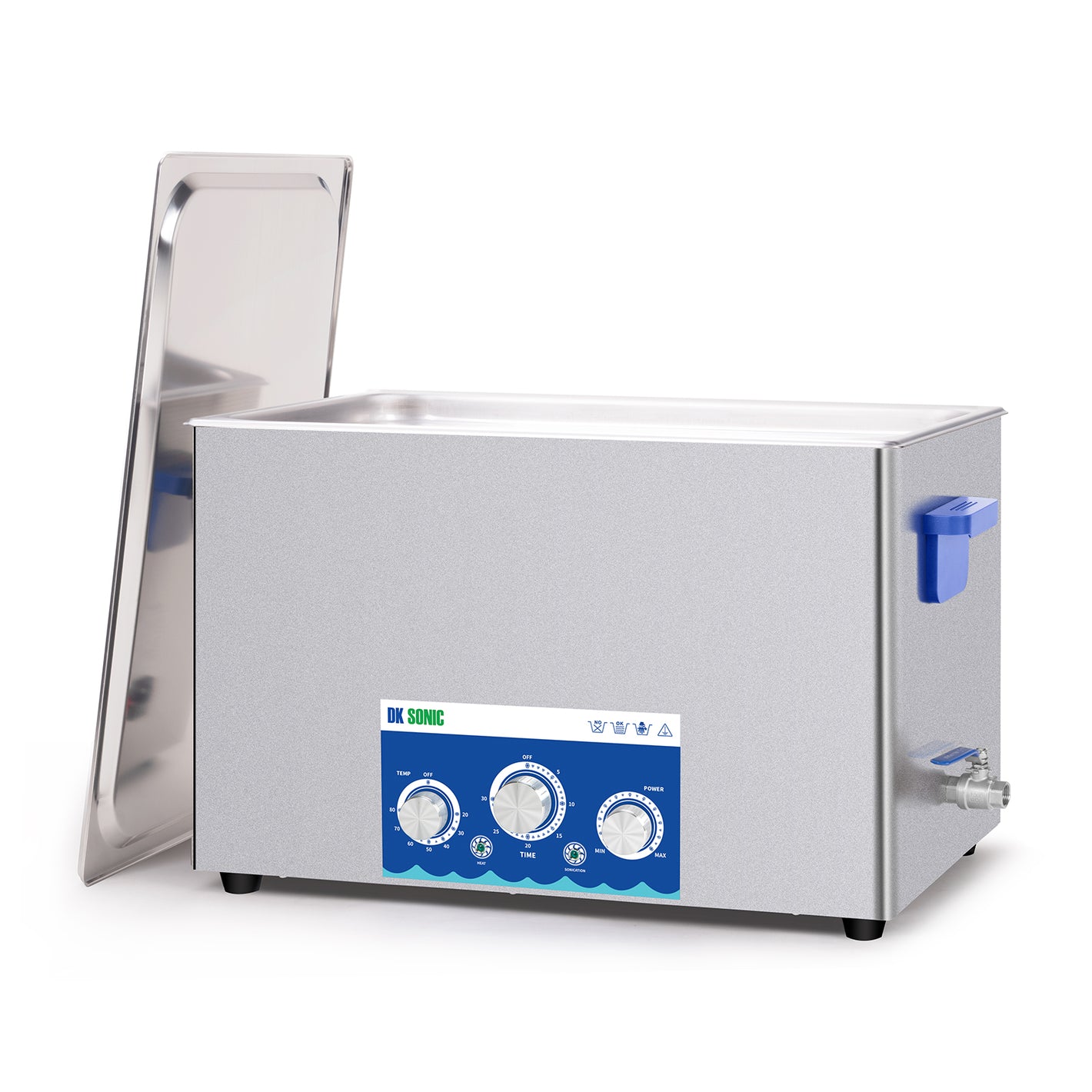 DK SONIC Nettoyeur ultrasonique industriel 30L 600W,Nettoyeur ultrasonique pour carburateurs avec fonction d'ajustement de la puissance, minuterie et chauffage pour le nettoyage de pièces, circuits imprimés, chaînes (panier inclus).