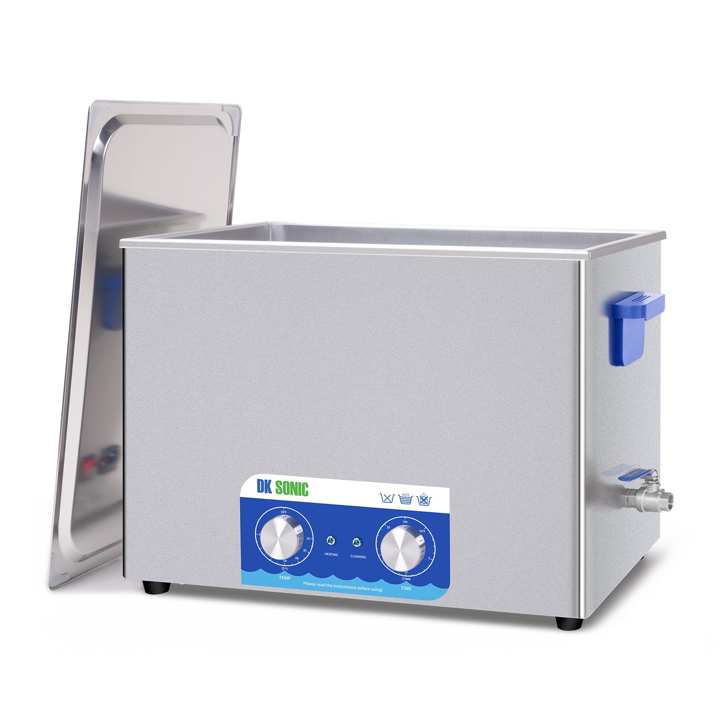 DK SONIC Nettoyeur à Ultrasons, Nettoyeur à Ultrasons 720W 37L Avec Chauffage Et Minuterie Mécanique Pour Le Nettoyage Du Pistolet, Du Moteur, Des Carburateurs, Des Chaînes (Panier Inclus)