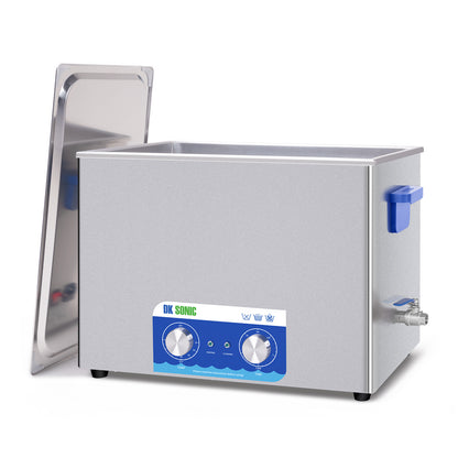 DK SONIC Nettoyeur à Ultrasons, Nettoyeur à Ultrasons 720W 37L Avec Chauffage Et Minuterie Mécanique Pour Le Nettoyage Du Pistolet, Du Moteur, Des Carburateurs, Des Chaînes (Panier Inclus)
