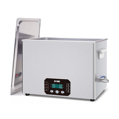 DK SONIC Nettoyeur ultrasonique 37L, 720W Nettoyeur sonique robuste avec commande Smart Touch, cinq modes pour moteurs de moto, carburateurs, chaînes, circuits imprimés (panier inclus)