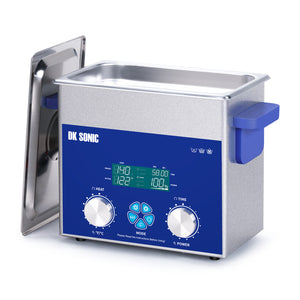 DK SONIC Nettoyeur ultrasonique 3L 120W, Nettoyeur ultrasonique pour bijoux avec minuterie mécanique intelligente, chauffage et fonction d'ajustement de la puissance pour le nettoyage des lunettes, colliers et montres.