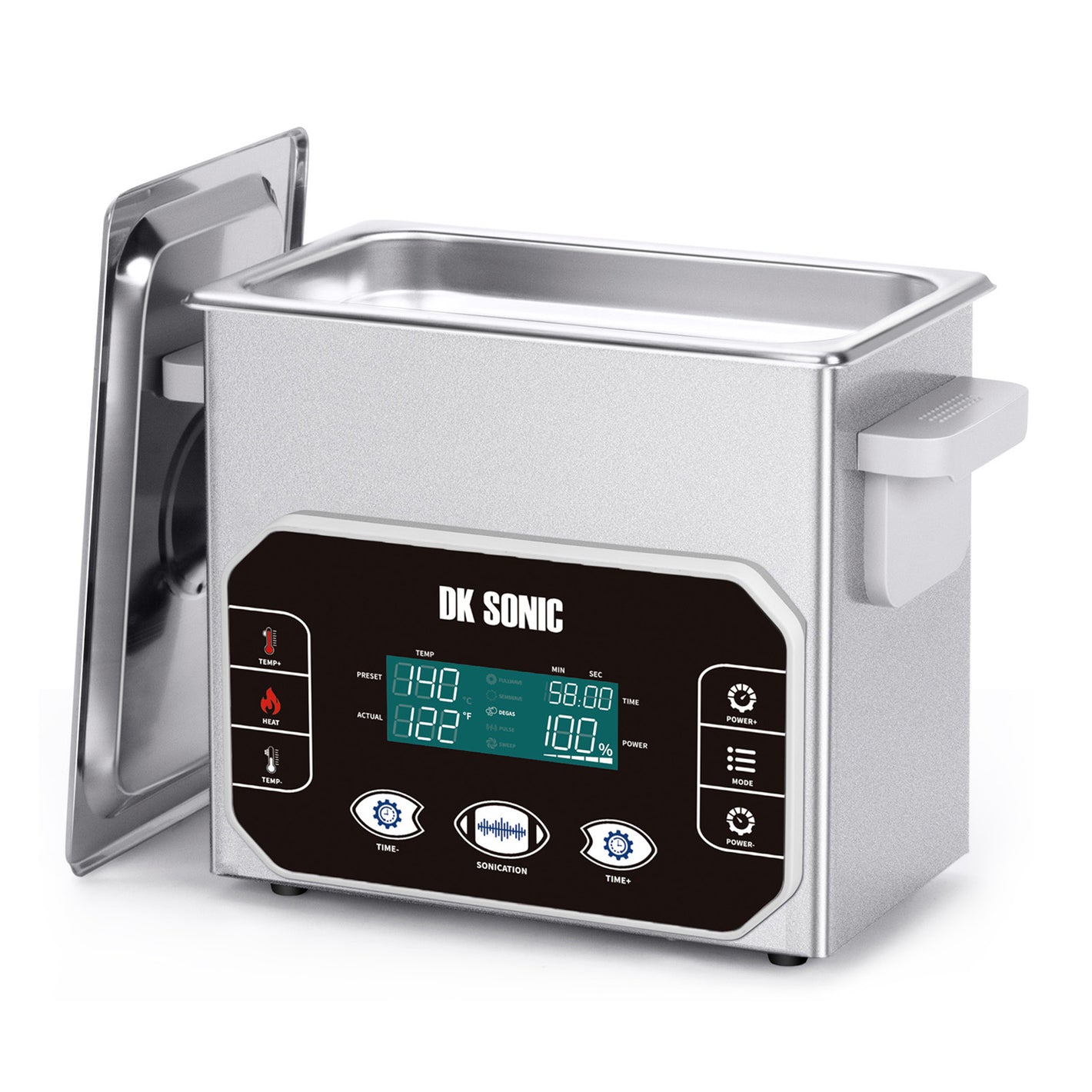 DK SONIC Nettoyeur ultrasonique professionnel 3L, 120W Nettoyeur ultrasonique de précision pour bijoux avec commande tactile intelligente, cinq modes pour lunettes, chaînes, montres, pièces de monnaie (panier inclus)