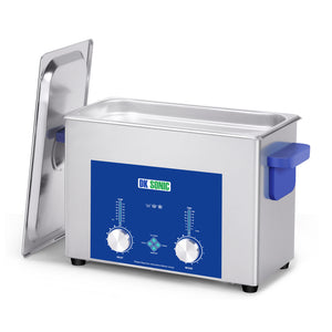 DK SONIC Nettoyeur Industriel à Ultrasons 4L,120W Nettoyeur Commercial à Ultrasons avec Minuterie Codée, Chauffage et Panier, Polyvalent pour Bijoux, Lunettes, Chaînes, Montres