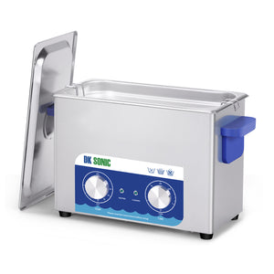 DK SONIC Nettoyeur à Ultrasons, Nettoyeur De Bijoux à Ultrasons 120W 4L Avec Chauffage Et Minuterie Mécanique Pour Le Nettoyage Des Bijoux, Des Verres, Des Pièces De Monnaie (Panier Inclus)