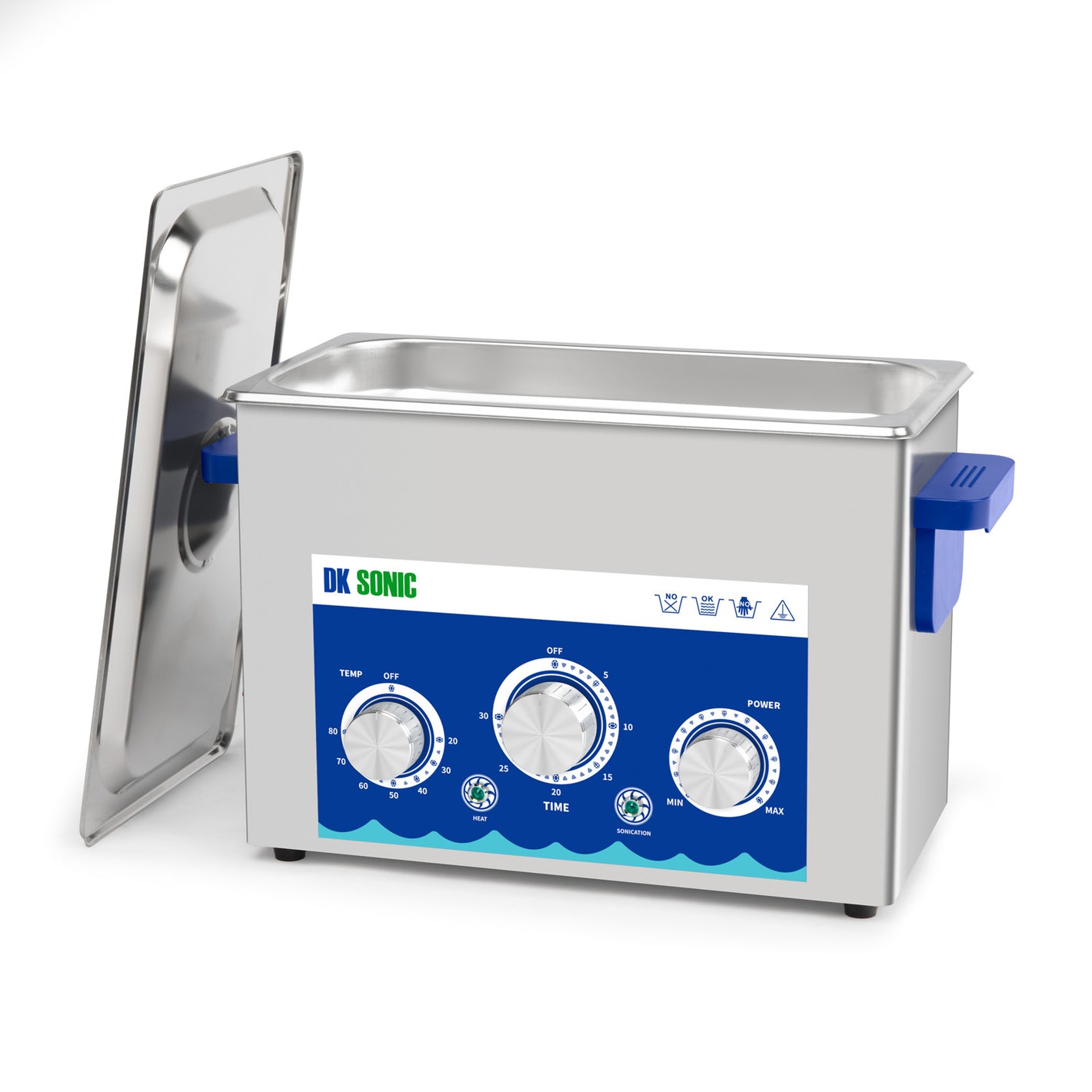 DK SONIC Nettoyeur à Ultrasons Industriel 4L, 120 W, avec Fonction Réglable, Minuterie et Chauffage pour Pièces de Monnaie, Lunettes, Colliers, Montres (Panier Inclus)