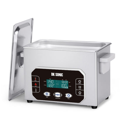 DK SONIC Nettoyeur ultrasonique professionnel 4L, 120W Nettoyeur ultrasonique de précision pour bijoux avec commande tactile intelligente, cinq modes pour les lunettes, les chaînes, les montres, les pièces de monnaie (panier inclus)