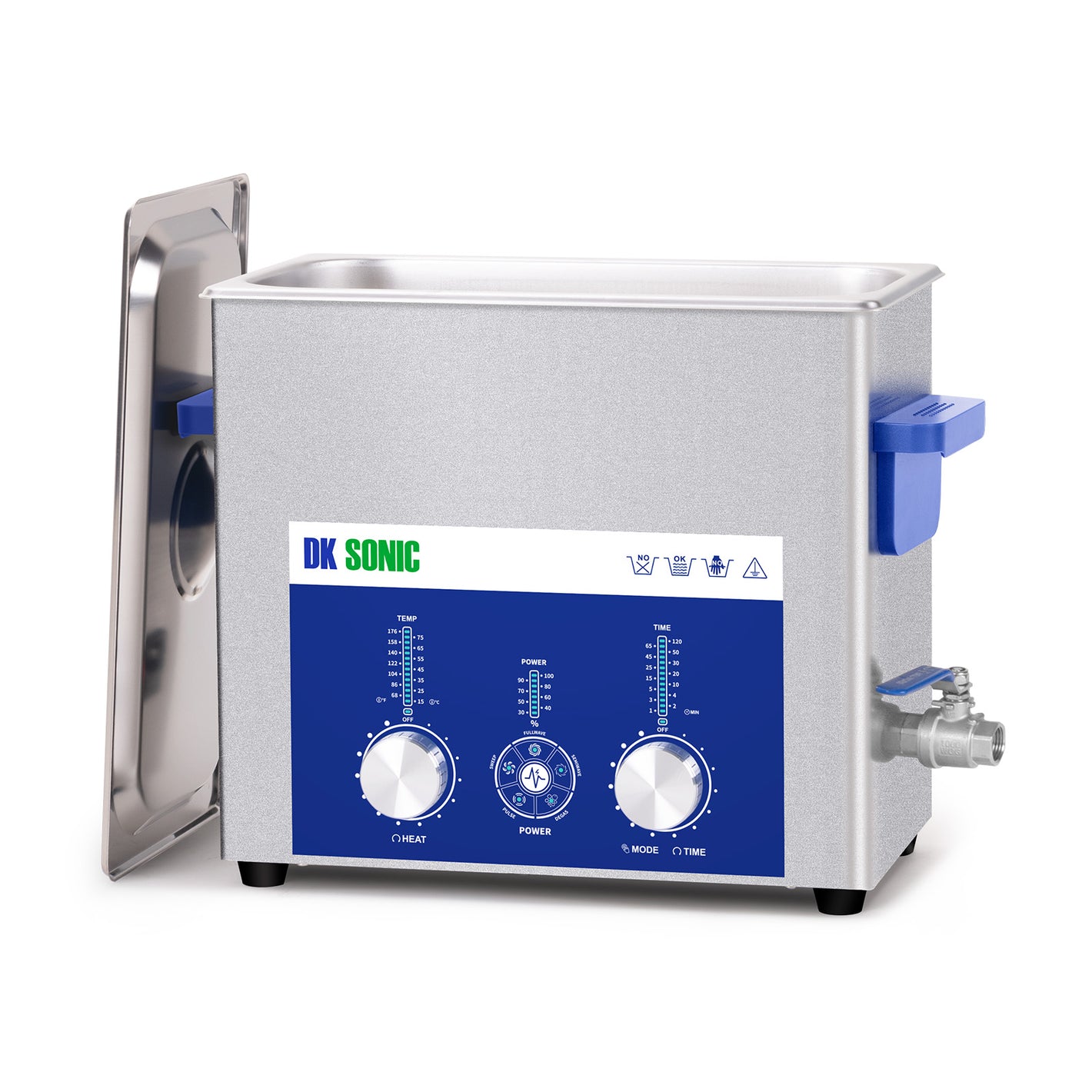 DK SONIC Nettoyeur ultrasonique 6L 180W, Nettoyeur ultrasonique pour carburateurs avec contrôle codé réglable en puissance et cinq modes pour le nettoyage de pièces, de circuits imprimés et de moteurs.