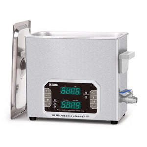 DK SONIC Nettoyeur à Ultrasons 6L, 180W Nettoyeur Sonique Robuste Avec Minuterie, Chauffage Et Commande Tactile, Multi-Applications Pour Moteurs De Moto, Carburateurs, Chaînes (Panier Inclus)